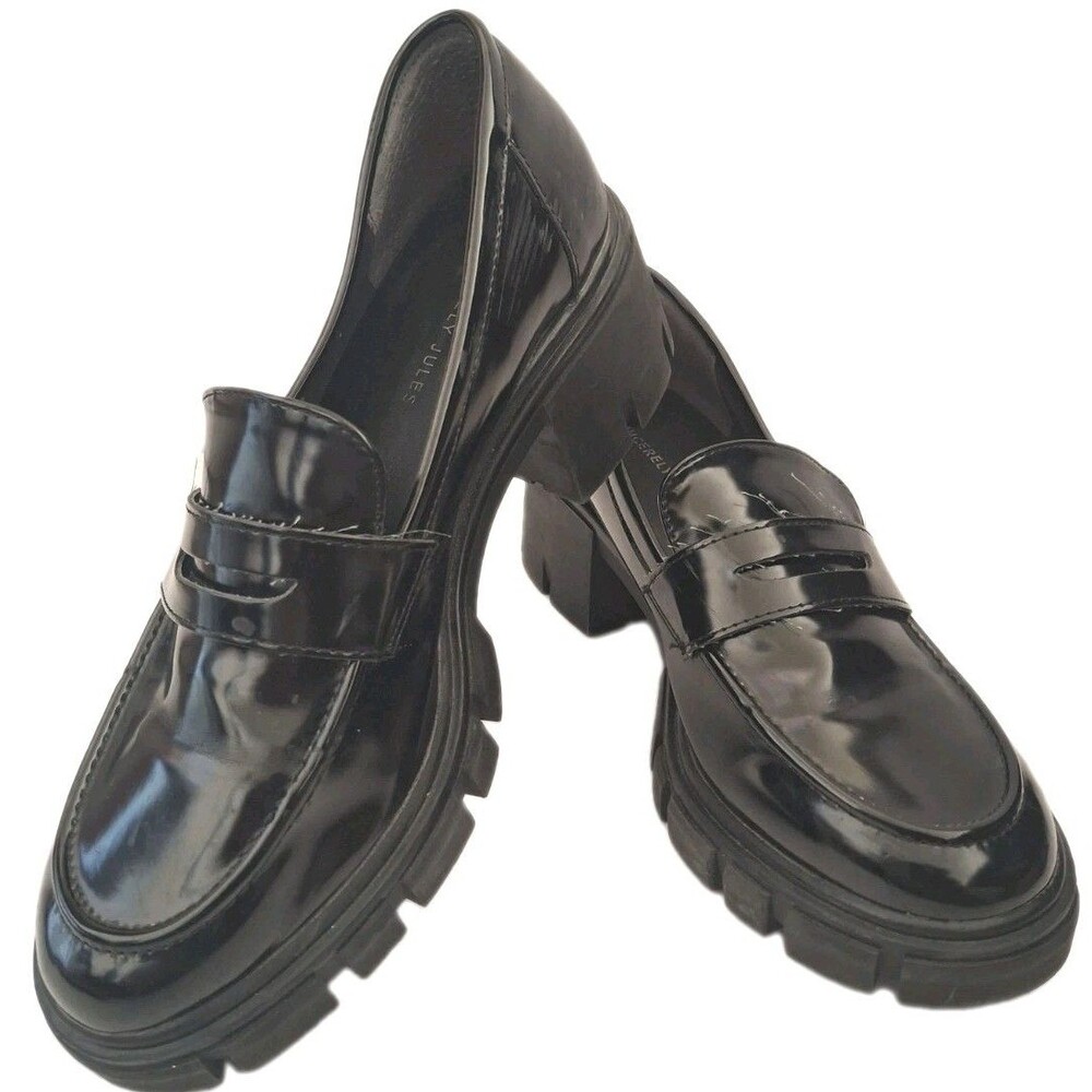 Sincerely Jules Black Chunky Penny Loafer Dylan 8.5 Dark Academia Goth Prep